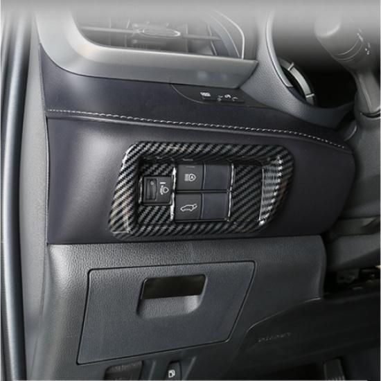Carbon Fiber pattern Headlight Switch Frame Trim For Toyota Highlander -