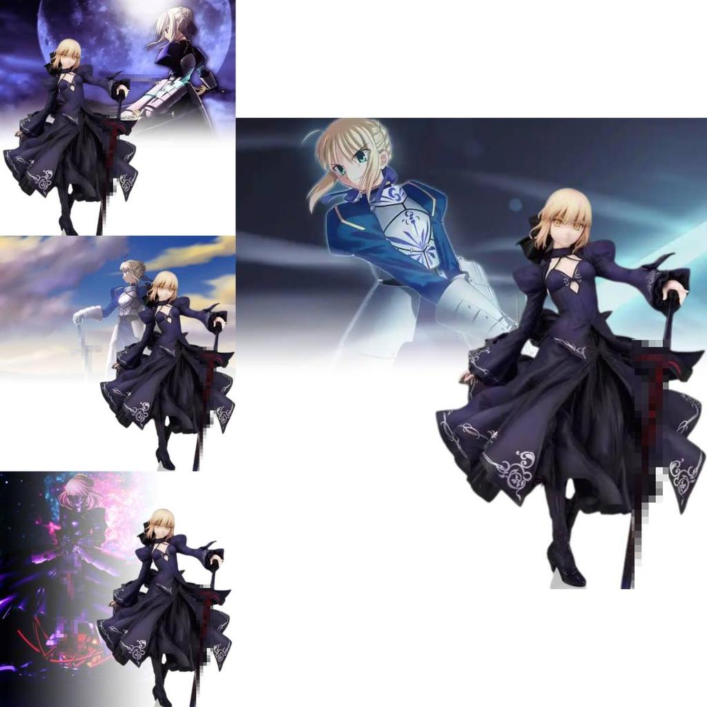 Anime Figurine Fate Stay Night Black Dress Saber Hecate 26cm Pvc Material Collectible