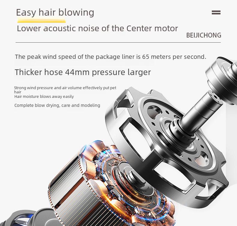 Hochleistungs-Dual-Modus Haustier-Föhn & Gebläse: Saug- und Blasfunktion in einem für Hunde.