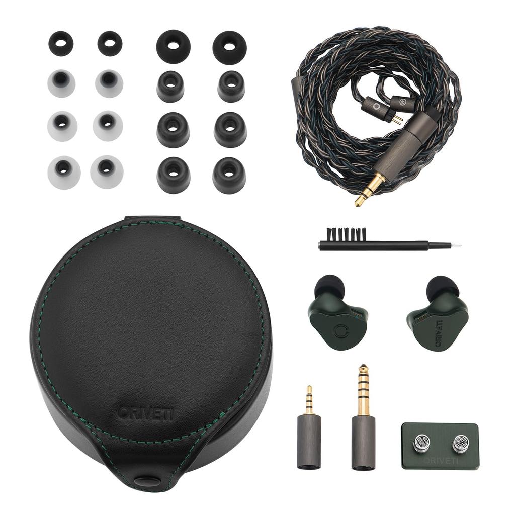 ORIVETI OD200 Aluminum Earphone Single Dynamic Driver HiFi High Two Types of Detachable Headphones - Body, B-Coated IEM, Fidelity, Nozzles, 2-Pin