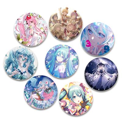 Spille con la figura dei cartoni animati di Hatsune Miku da 32/44/58 mm, spilla smaltata fatta a mano ...