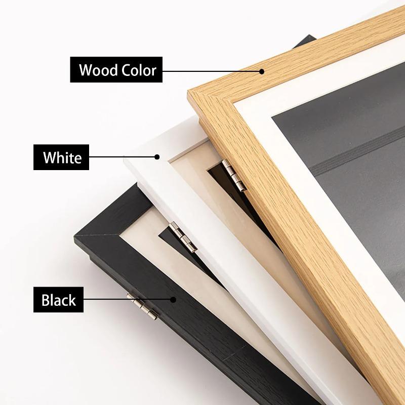 Wood Flap Magnetic Art Frames A4 Photo Frame DIY Picture Children's Exhibition of Paintings Storage Rack Home Decoration