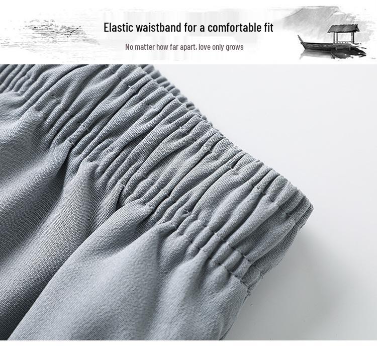 Pánská letní košile s krátkým rukávem a stojáčkem a šortky pro seniory