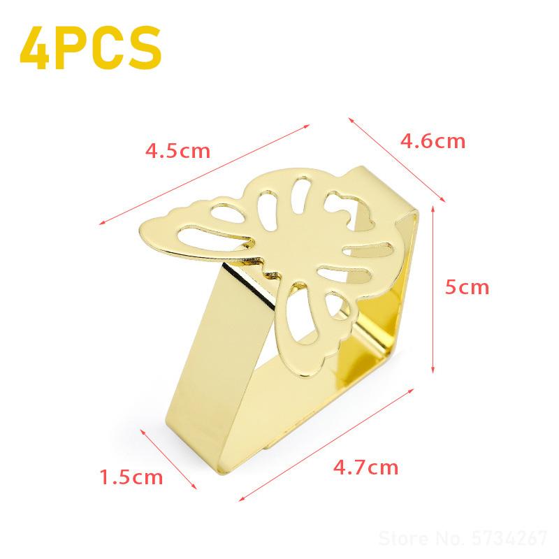 4PCS Stainless Steel Tablecloth Clips Silver Gold Leaf Butterfly Tablecloth Clamp Holder Table Clamps Picnic BBQ Wedding Decor