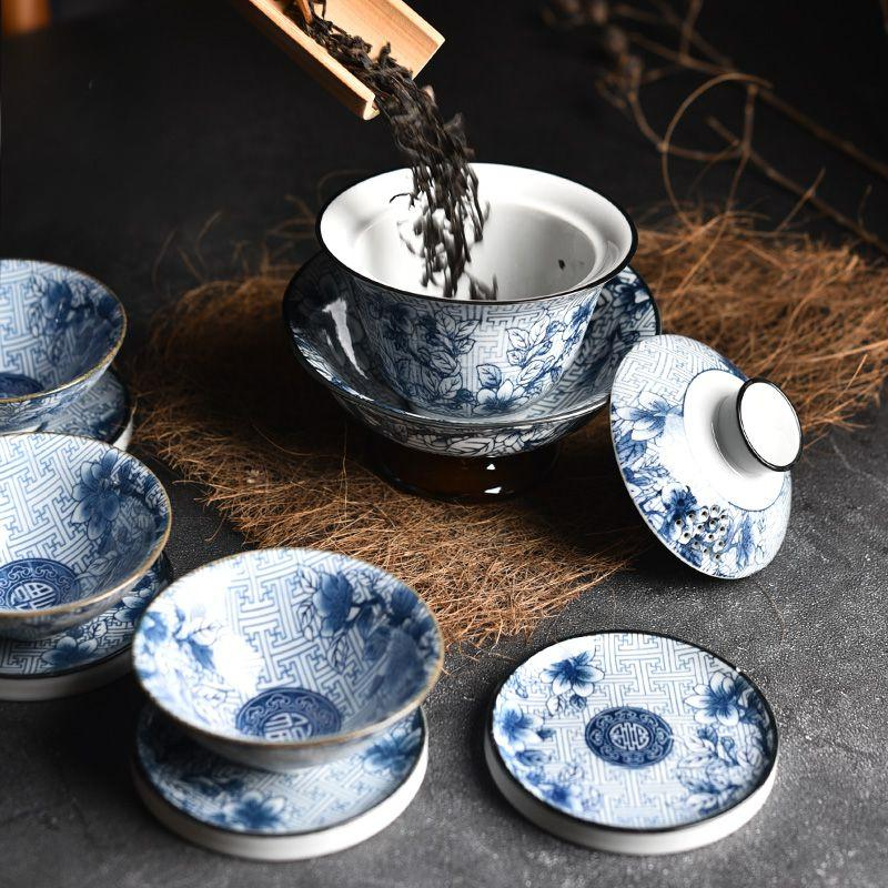 160cc Ceramic Gaiwan Teacup handmade Tea Tureen Boutique tea bowl Chinese Porcelain Teaware Accessories Drinkware