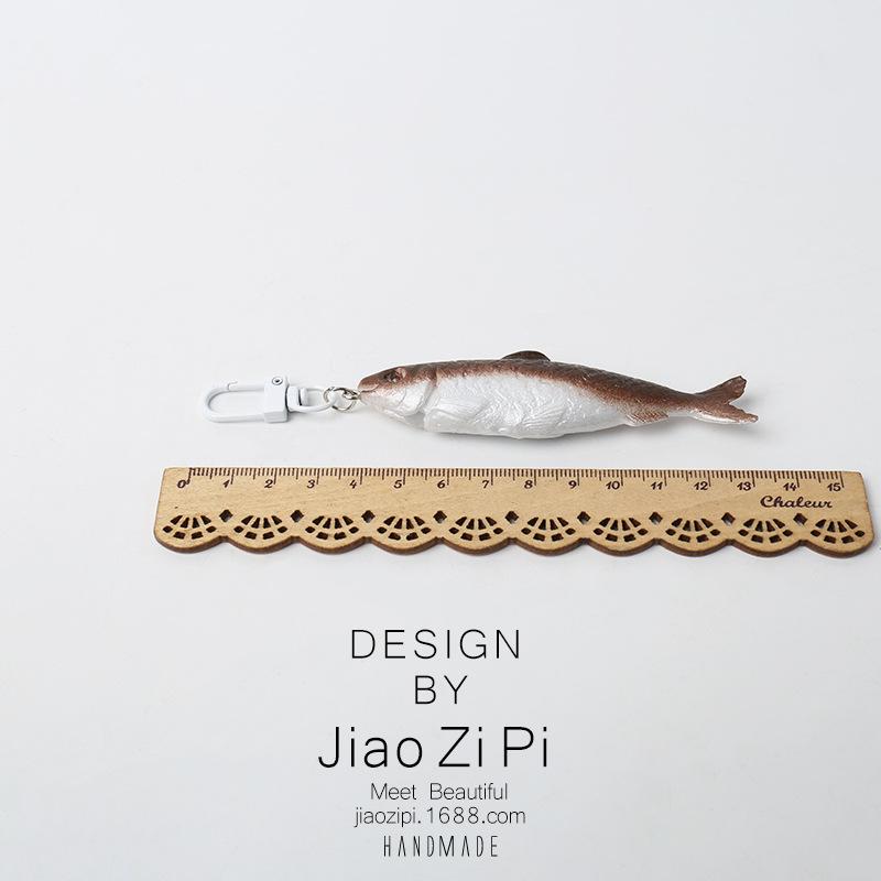 Japanese Style Funny Salted Fish Keychain: Realistic Backpack Pendant Ornaments, Personalized Fun Accessories