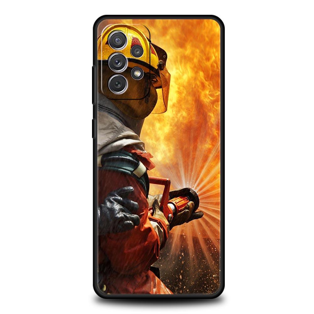 Fireman Firefighter Phone Case for Samsung A51 A71 A21S A12 A11 A15 A25 A31 A41 A23 A33 A53 A73 A03S A05S A13 5G A35 A55 Cover