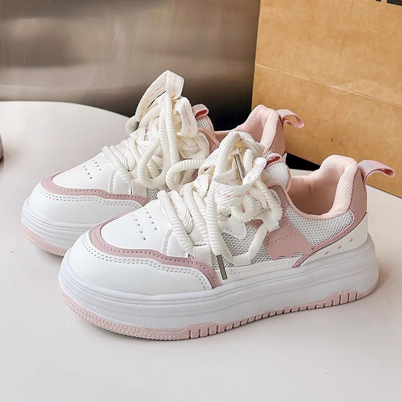 Girls' sports board shoes, middle-aged and older children's spring and summer 2025 fashion, little white shoes, girls' foreign style, children's casu