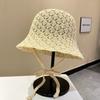 Summer Weaving Cap Hollow Bucket Hat Korean Basin Cap  Ladies