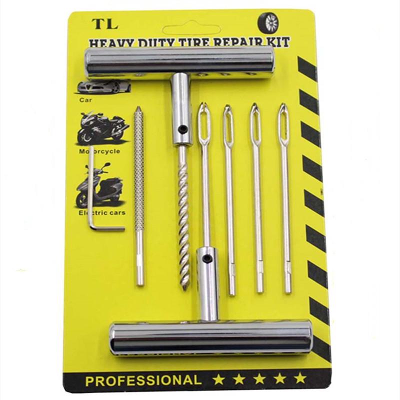 Quick Fix Car & Electric Tire Repair Kit: Metal Tools & Rubber Strips