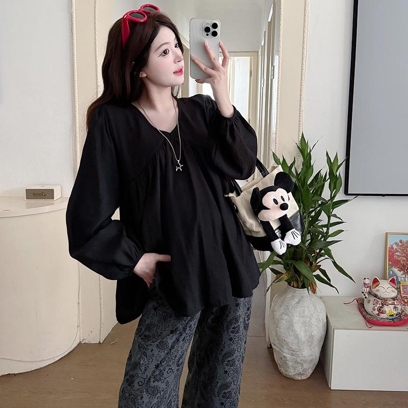 

2026 V-Neck Doll Collar Top & Cashew Jacquard Knit Support Pants M