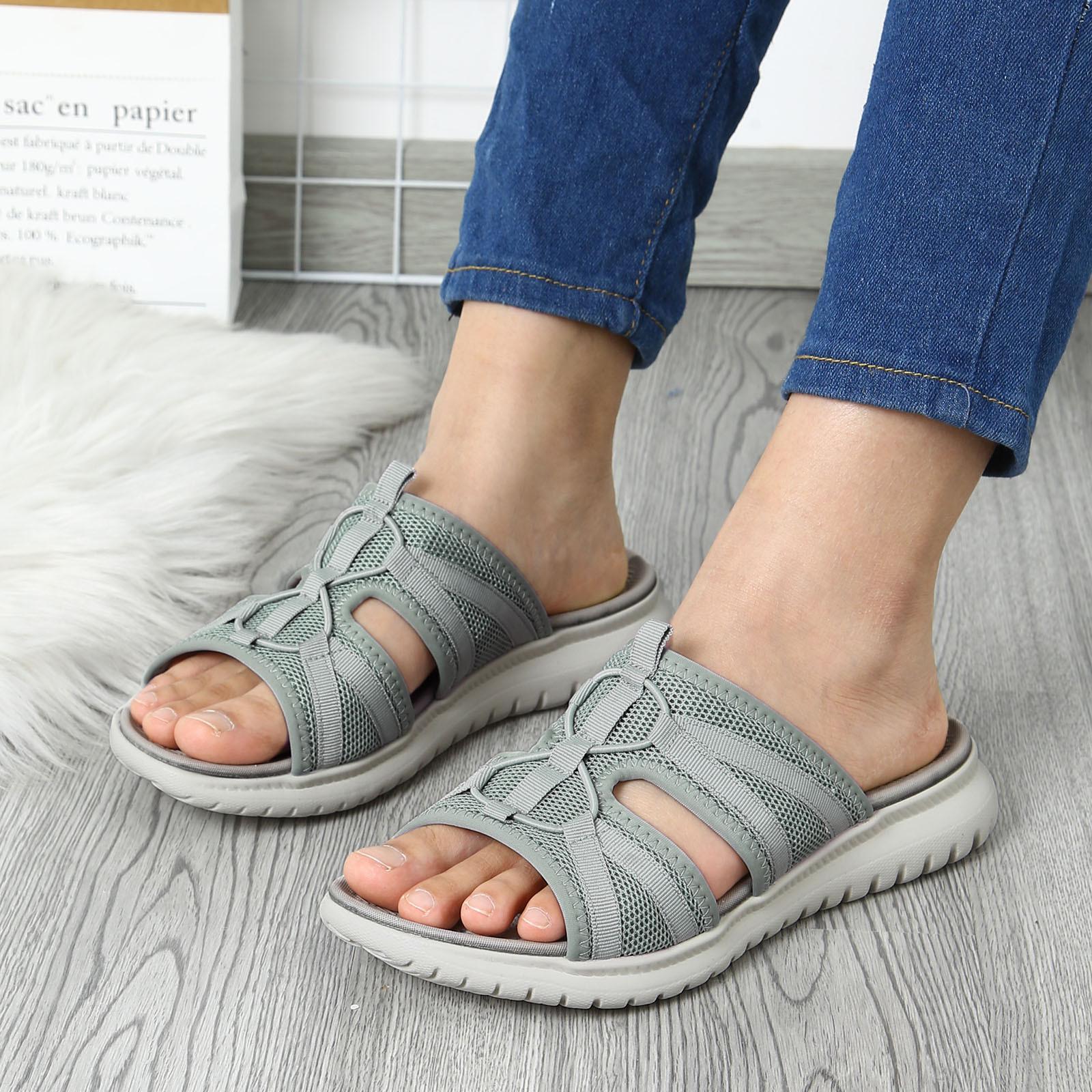 

Famous Designer Women Flats Casual Sandals Fashion Spring And Summer Women Sandals Flat Bottom Light Slip On pantuflas mujer 37 серый