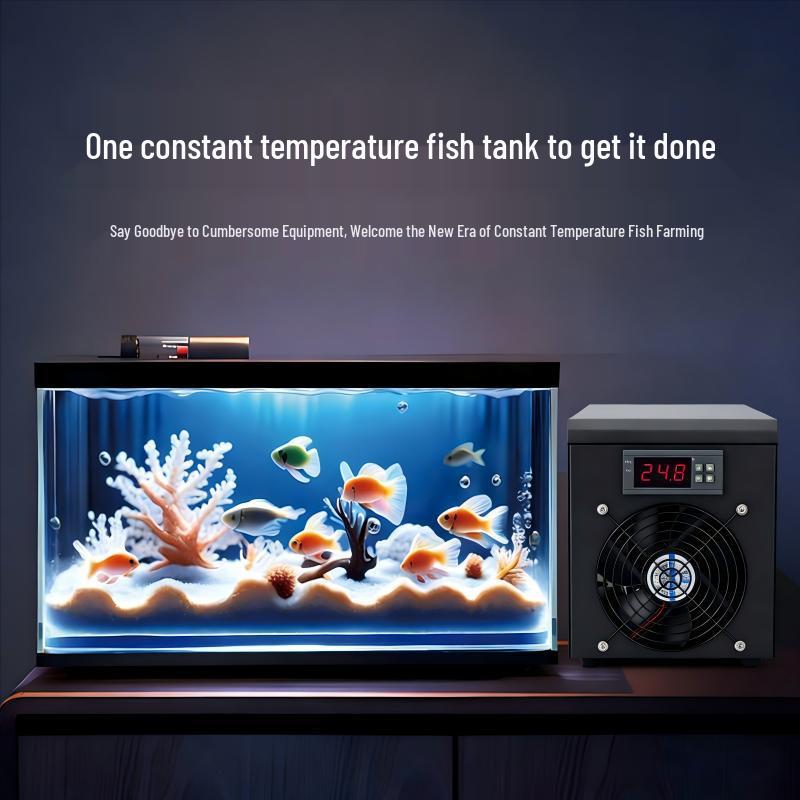 Refroidisseur d'aquarium silencieux avec pompe à eau et tuyauterie - Refroidissement rapide à semi-conducteurs pour petits aquariums