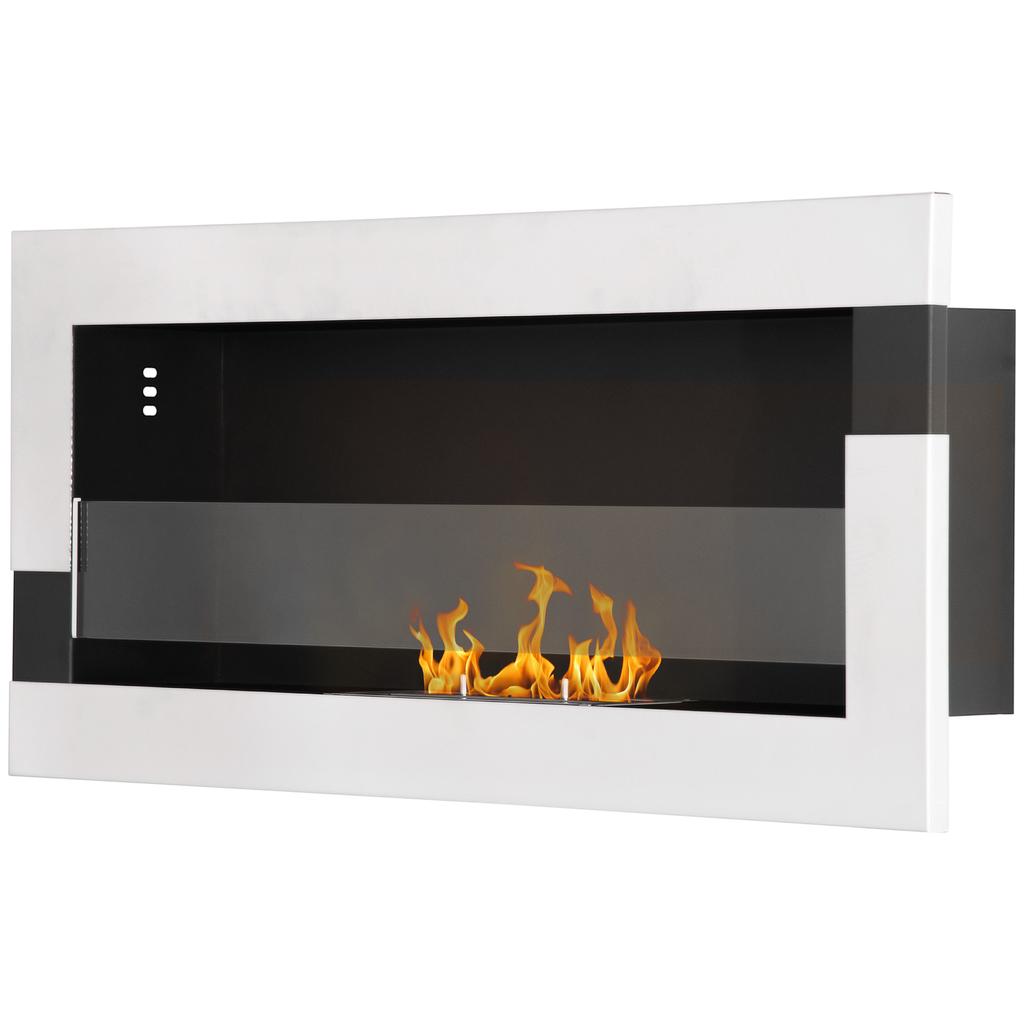 Camino a Bioetanolo in Acciaio Inossidabile, 2,5h di Combustione con Serbatoio da 1,5L e Copertura 20m², 90x16x40 cm, Argento