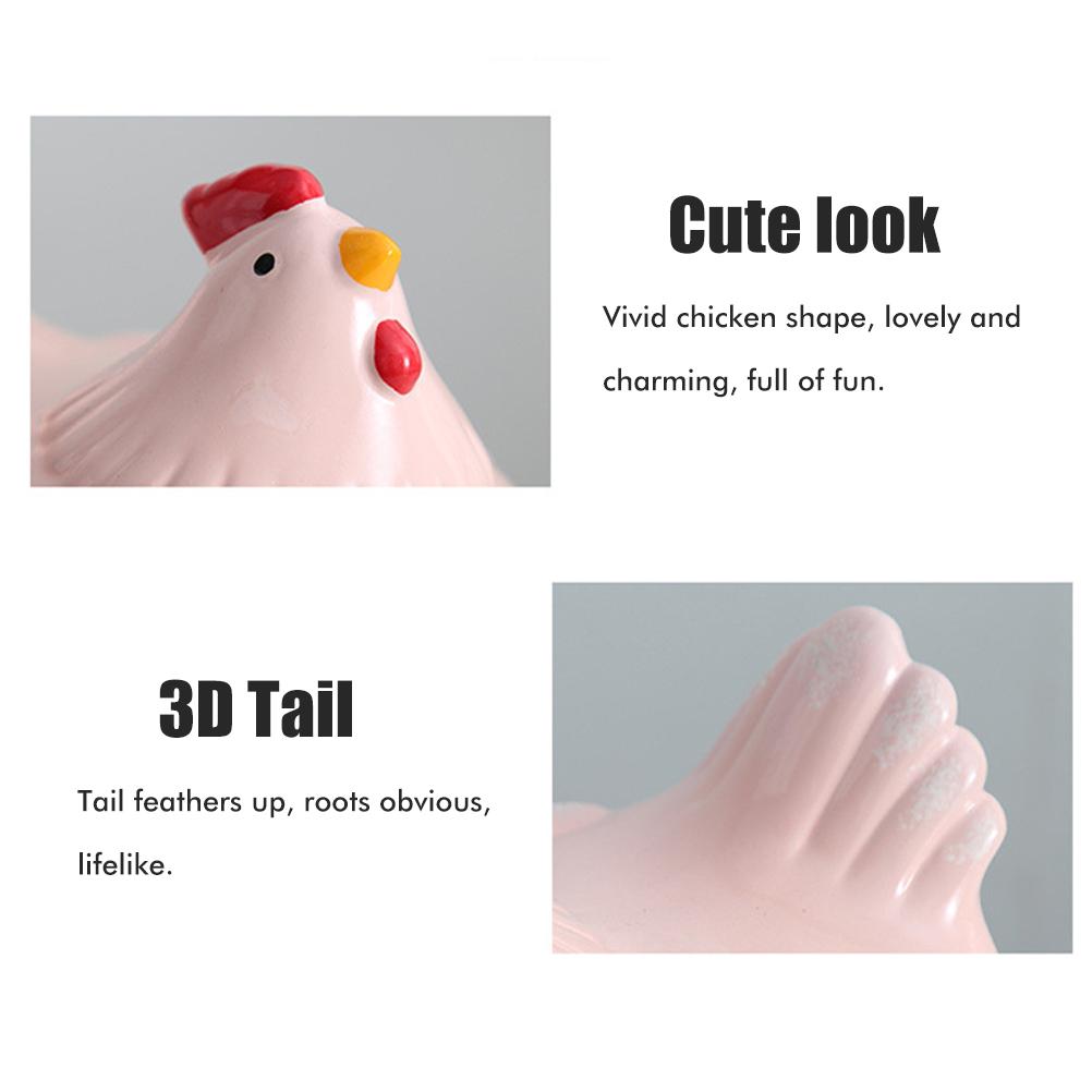 Storage Basket Iron Ceramic Hen Ornament Egg Fruit Container with Handle Kitchen Supplies