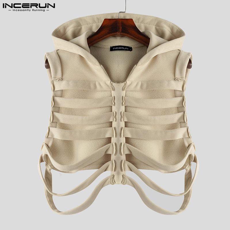 INCERUN Men Cool Style Sleeveless Hollow Out Cosplay Pullover Waistcoats