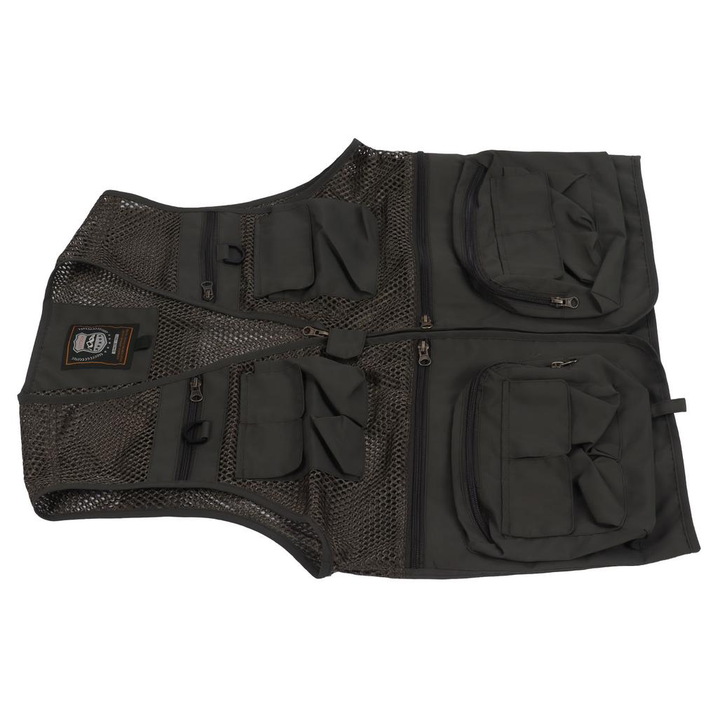 Fishing Vest Breathable Quick Drying Multi Pockets Mesh Work Waistcoat for Men Photography Cycling Hiking L