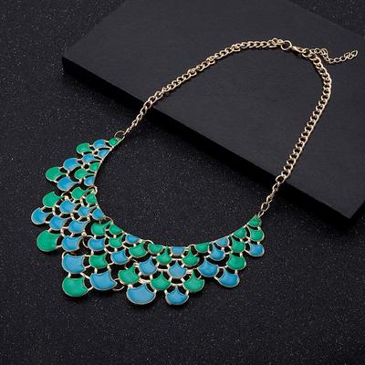 Collana con carillon gialli per donne e ragazze Collana girocollo verde per donne occidentali