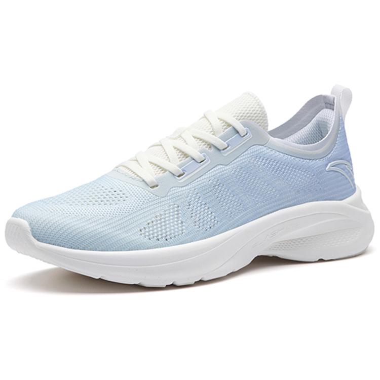 New Anta Hydrogen Run III Breathable Lightweight Rebound Low Top Running Shoes Women's White Blue 122225540-4