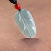 A-Grade Natural Jade Pendant with Golden Branches and Leaves for Children