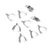 50pcs Stainless Steel 4-sizes Pendant Pinch Bail Clasps Necklace Hooks Clips Connector DIY Jewelry Making Findings