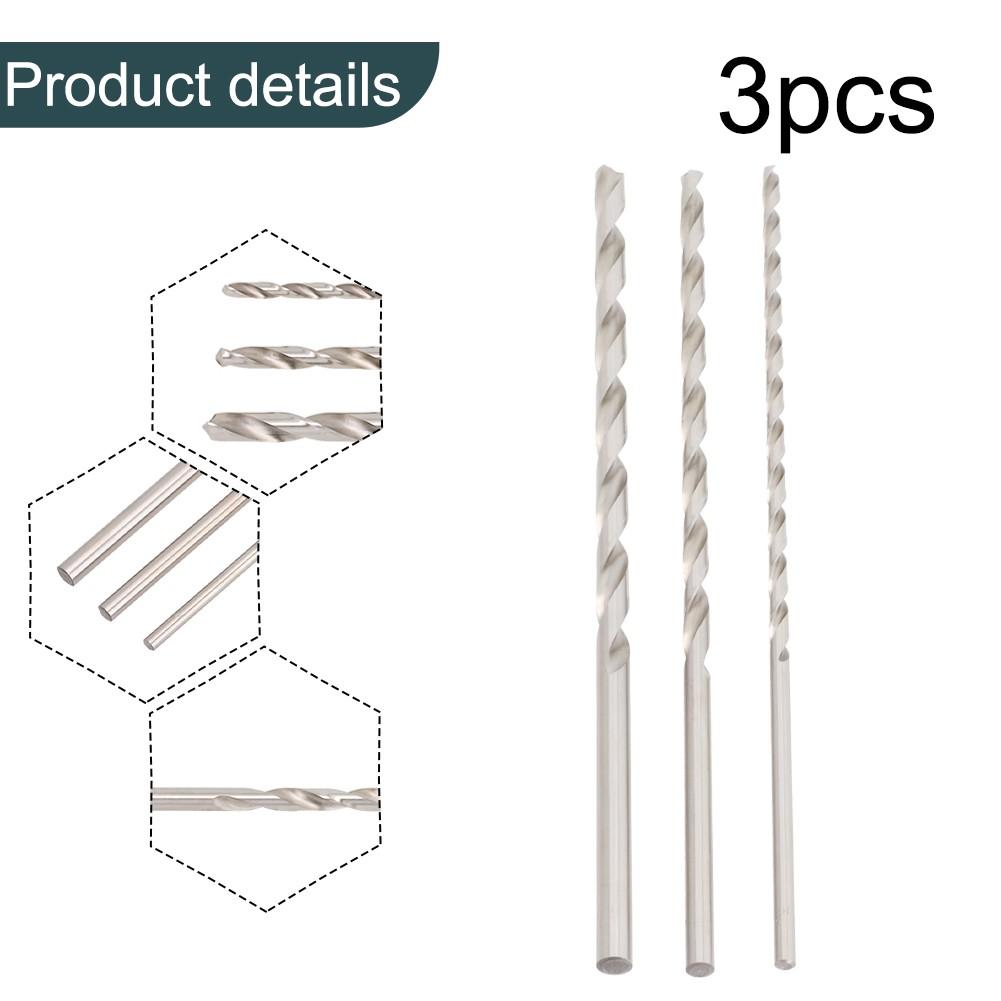 3pcs 30cm Extra-Long Wood Drill Set Spiral Drills Set Diameter 6, 8, 10 X 300mm