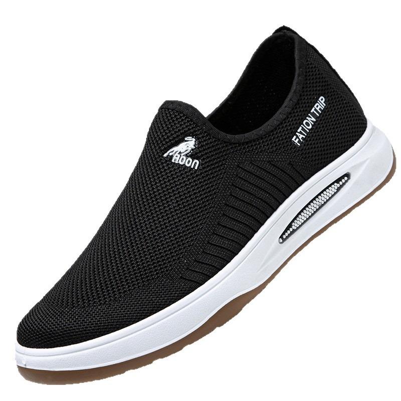 One-pedal Trendy Sports Walking Men's Shoes Summer New Fly-woven Mesh Shoes Breathable and Lightweight Thin Lazy Shoes