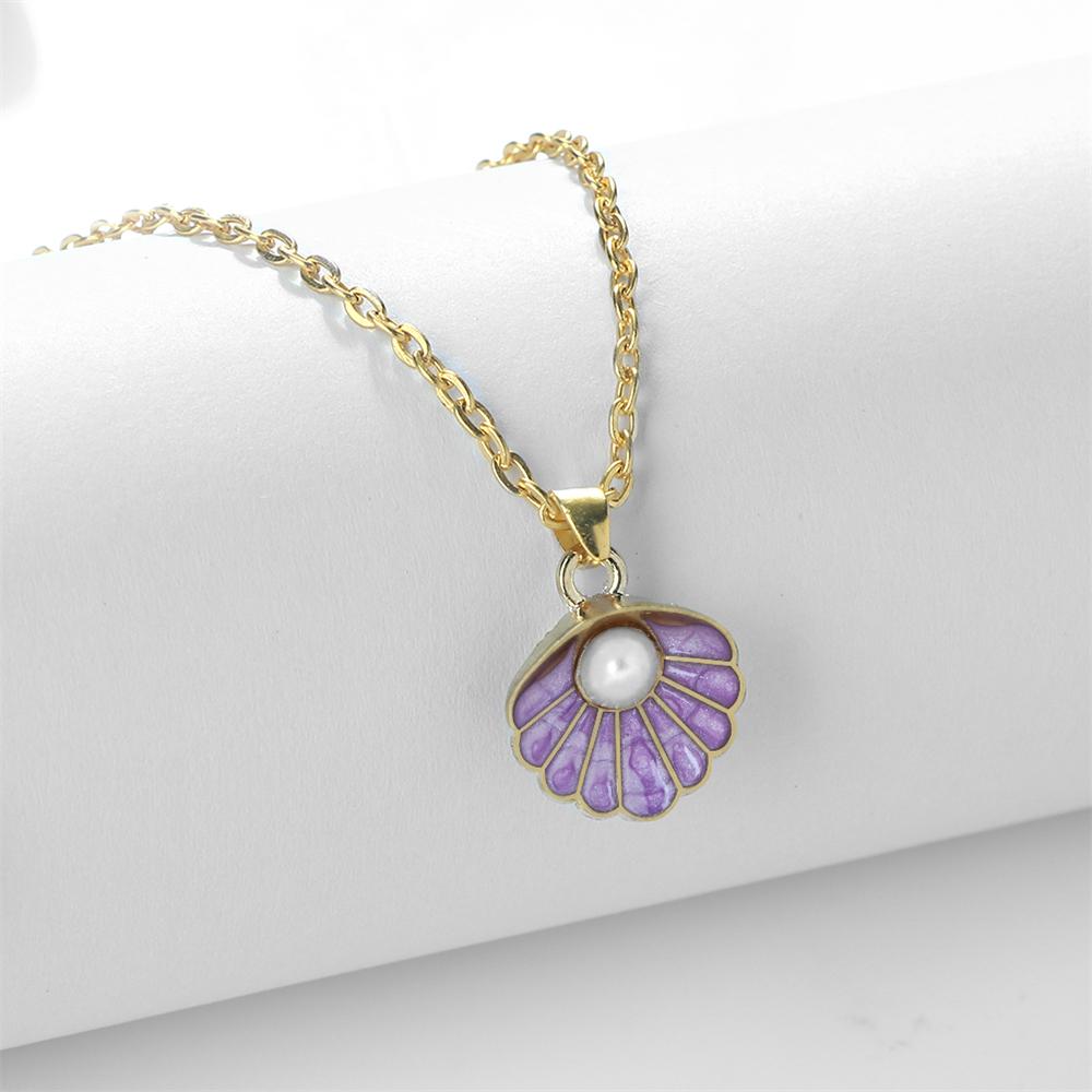 Boho Shell with Pearl Pendant Necklace Adjustable Alloy O-Chain Lobster Clasp Summer Seaside Beach Fashion Jewelry Gift For Girl