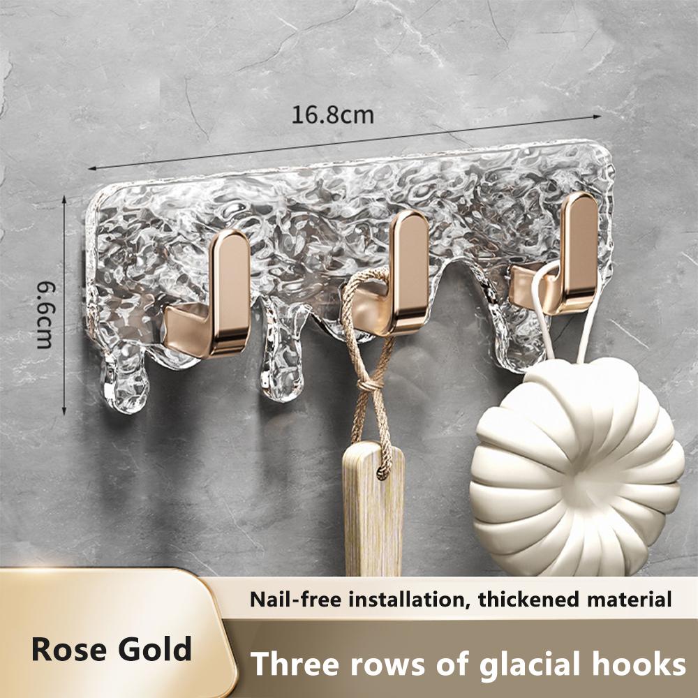 

Подвесные крючки без сверления Многоцелевой самоклеящийся настенный крючок Роскошный крючок для полотенец Для ванной комнаты Подвесные органайзеры Держатель для ключей 2pcs розового золота