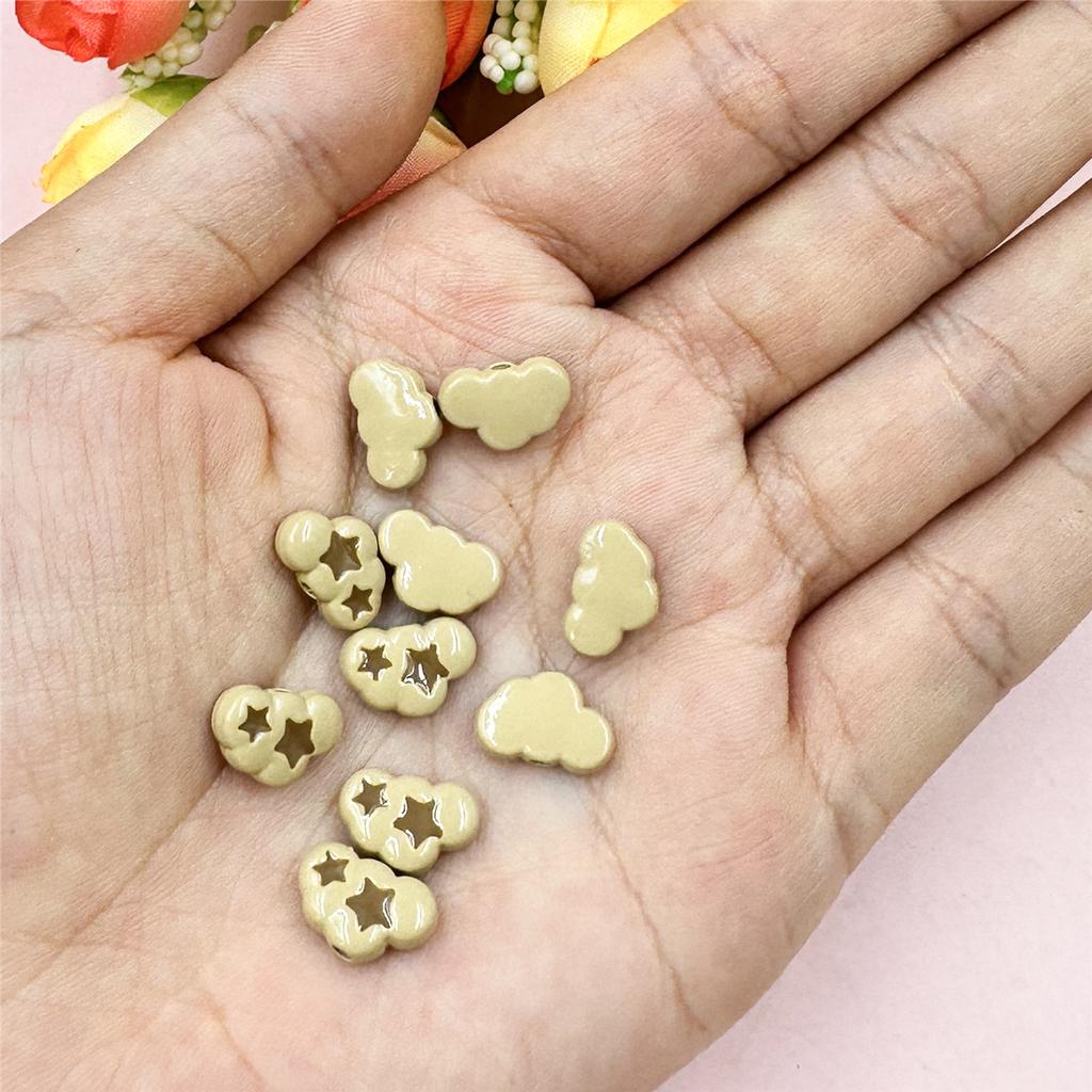 Accessories 10pcs Fashion Bracelet Necklace Beaded Material Cloud Beads Cute Alloy Dripping 9.7*12.6mm Jewelry Making