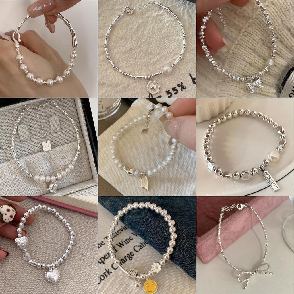 Korean Freshwater Pearl & Sterling Silver Bracelet for Women – High-Gloss, Versatile, and Elegant Hand Jewelry