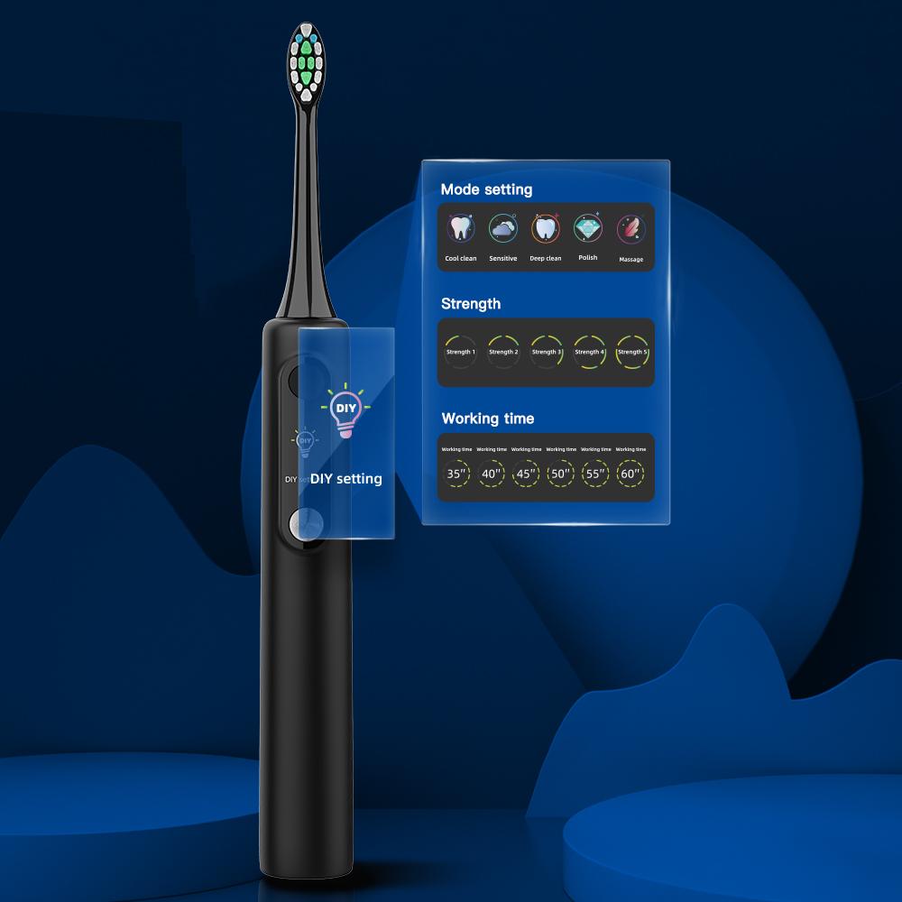 Baolijie SN-P1Customized Logo Travel Kit White Rechargeable Electrical Toothbrush Ultrasonic Led Toothbrush for Whitening