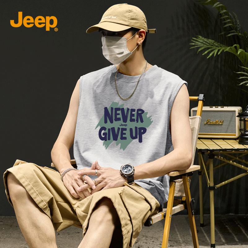 JEEP Men s Pure Cotton Sleeveless Outdoor Vest 4XL