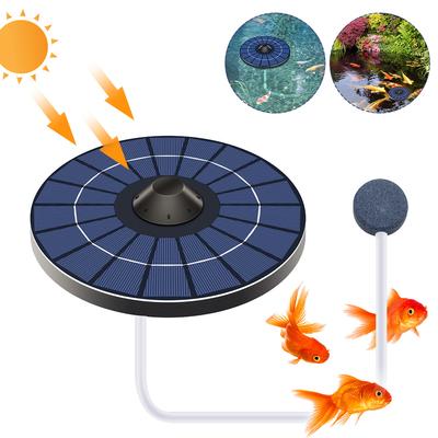 0,8L/min Runde Solarlüftung Sauerstoffpumpe Stabile Leise Wasser Luftbelüfter Pumpen für Aquarium Fischbecken Teich Angeln Sauerstoffanreicherung