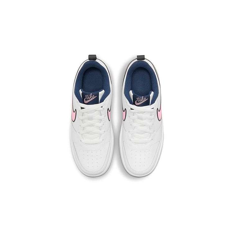 Nike Court Borough Low 2 SE GS White Pink Glaze Midnight Navy Kids Sneakers Pink-Glaze-Midnight-Navy DB3090-100