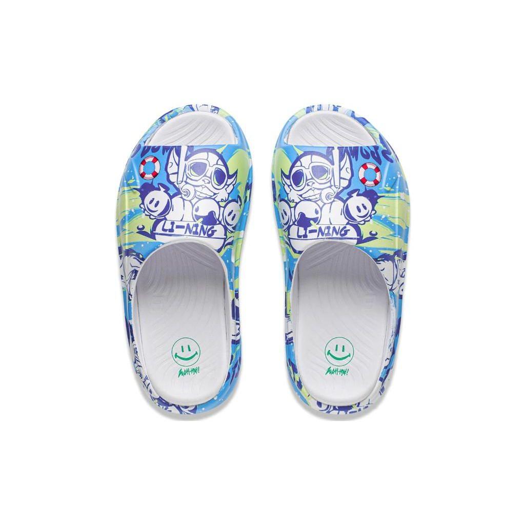 Li Ning League Of Legends X  Comfortable Rubber Sole Slide Sandals Unisex Footwear Blue Green AGAT031-3