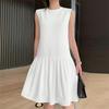 ZANZEA Women Casual Round Neck Solid Color Summer Sleeveless Dress