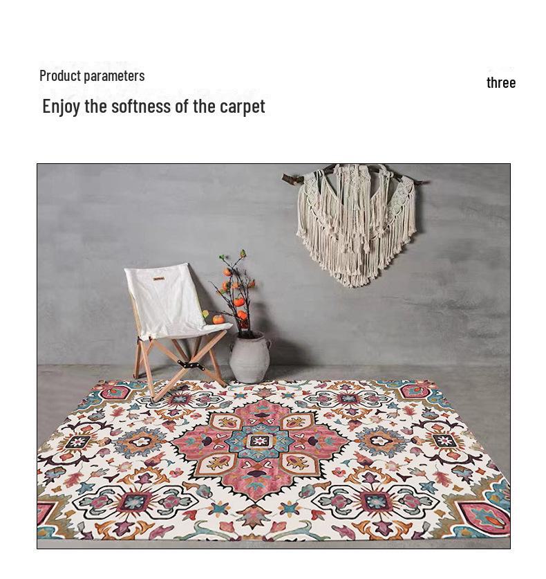 Retro Pastoral American Style Imitation Cashmere Living Room Carpet