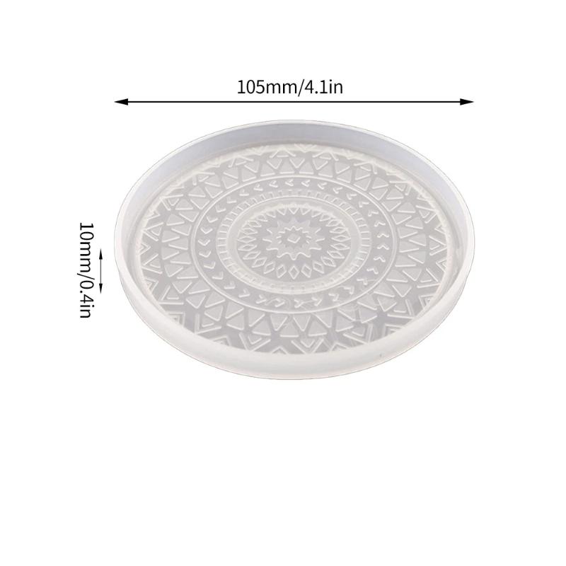Flower Coaster Silicone Mold Epoxy Resin  Plaster Concrete Mold Diy Round Coffee Wine Glass Tea Coaster Tray Home Decor