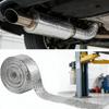 Nastro Termico per Silenziatore Moto Fascia Scarico Heat Wrap Scudo Termico in Fibra di Vetro Isolamento con Fascette in Acciaio Inox Foglio di Alluminio 5M
