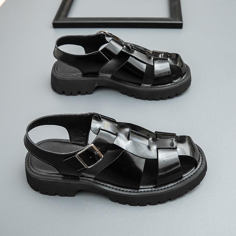 Fashion New Men Beach Sandals for Summer Black Red Thick-soled Anti-slip Lightweight Comfortable Fashionable Brand Sandals Size 38-46