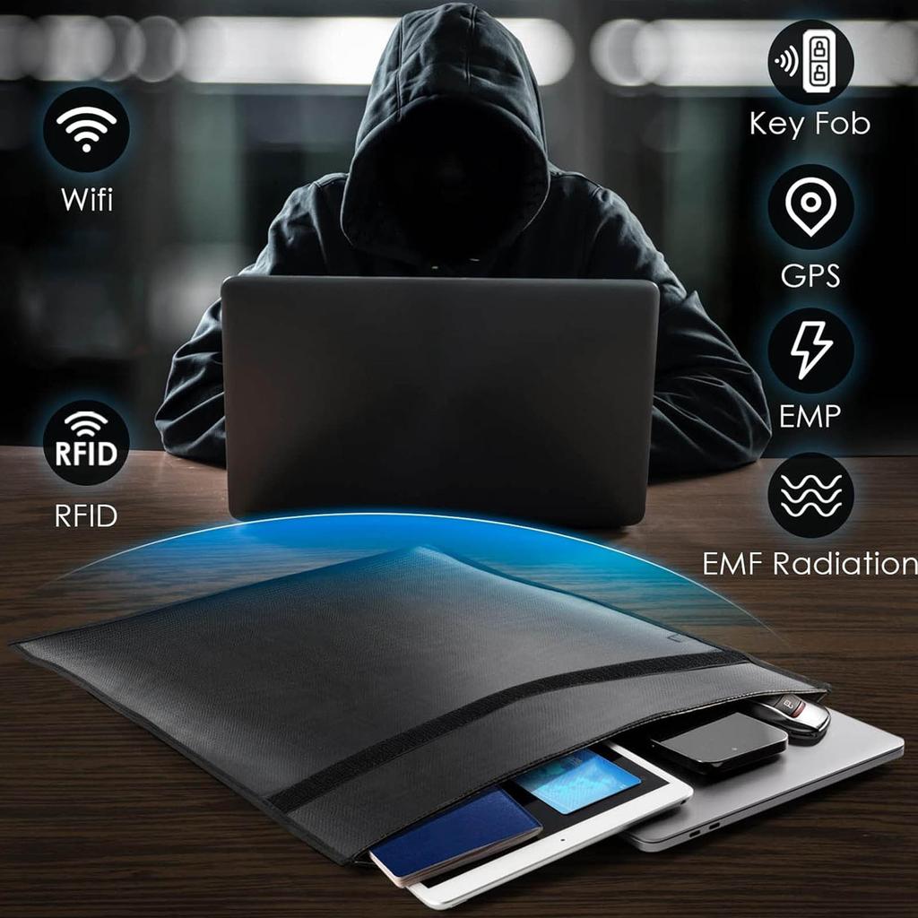 2pcs Faraday Bag for Phones and Car Keys Signal Blocking Bag Waterproof Fireproof Radio Frequency Identification Faraday Pouch