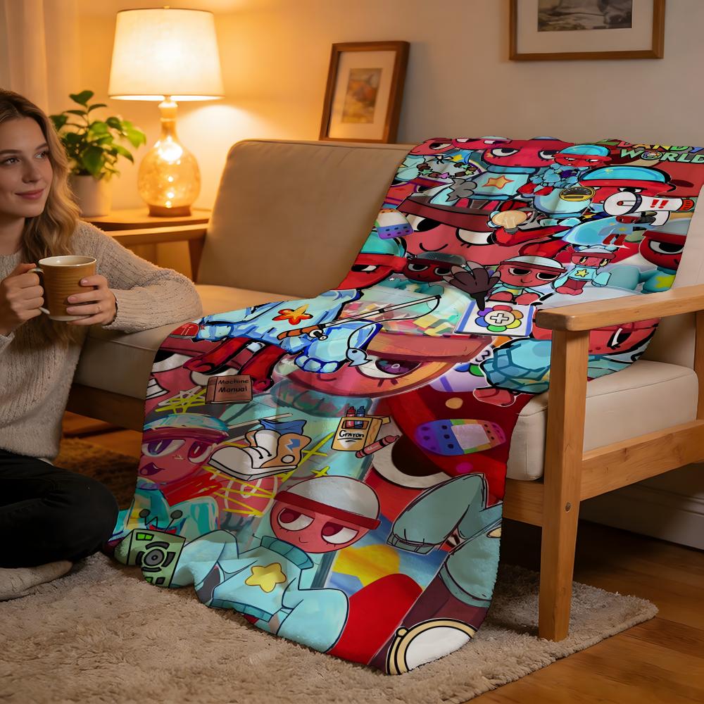 Throw High-Density Short Plush Blanket For Sofa Nap Air-Conditioned Room Soft Skin-Friendly D-DandyS Worlds