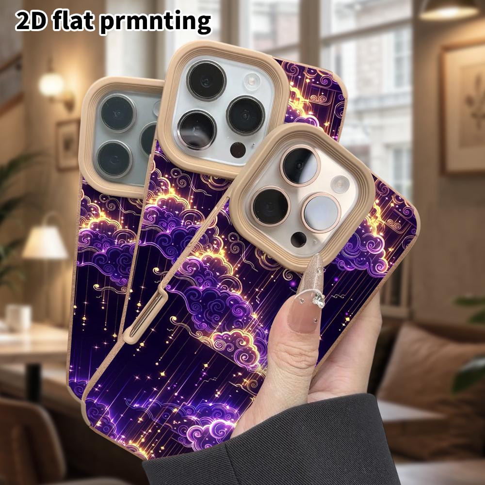 Phone Case: Lambskin 2D Flat Samsung Galaxy A34 A35 M05 M06 S20 S22 S21 FE Plus 5G Protective Case, Neon Clouds, Christmas and Halloween Gift