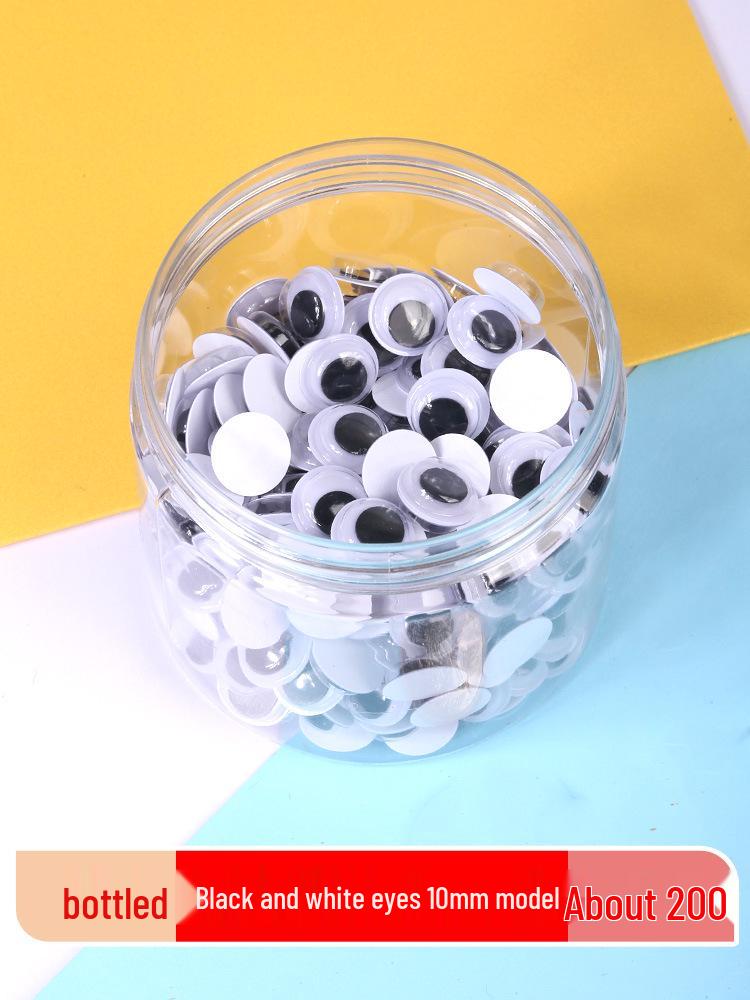 Kids' DIY Colored Eye Stickers for Crafting: Animal-Themed Black and White Eyeballs