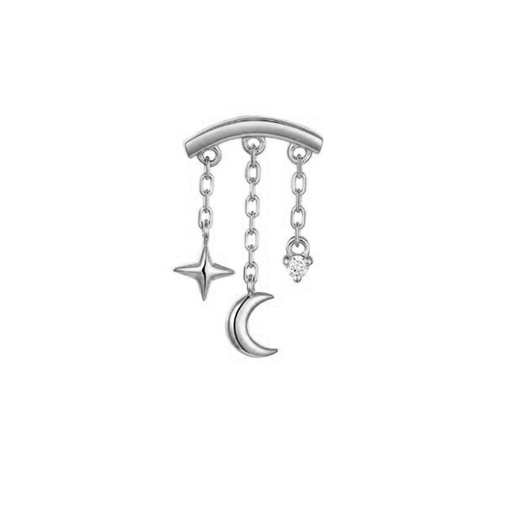 AIDE 1PC 925 Silver Zircon Piercing Chain Fit For Earring Hoops Ear Bone Studs DIY y2K Lucky Red Koi Fish Jewelry Accessories