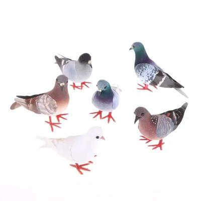 Foam Simulation Grey Pigeon Spotted Pattern Outdoor Garden Decor Bird Ornament  Courtyard
