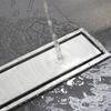 304 Stainless Steel Rectangular Floor Drain Removable Cover Linear Floor Drain  Bathroom