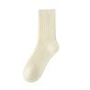 Women's Mid-calf Spring and Autumn Thick Cotton Socks, White Retro Autumn and Winter Loose Long Calf Pile Socks, Women's Long Socks