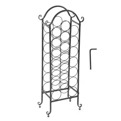 21 Bottles Free Standing Wine Rack Metal Wine Bottle Holder Display Stand Organizer Home Decor